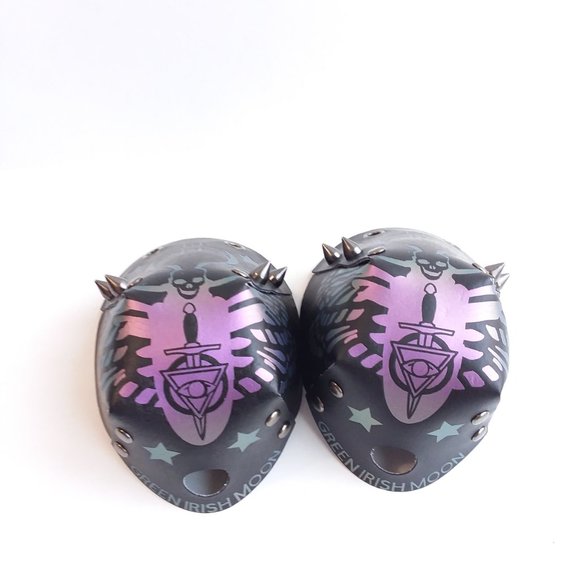 SOLD! Custom Roller Skate Toe Guards Skull Skulls Moon Beetle Gothic - Picture 10 of 13